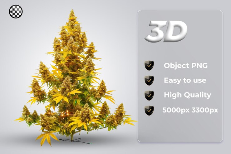 PSD a christmas tree with a gift box on isolated transparent background