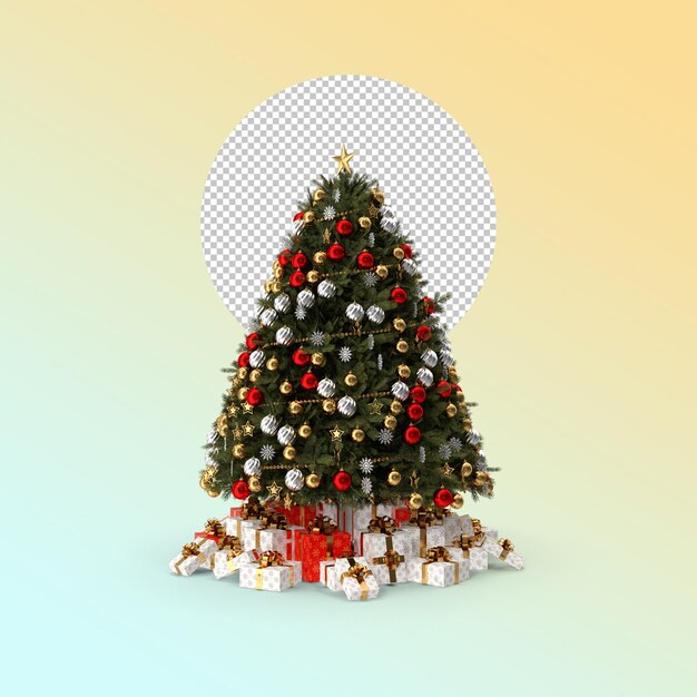 PSD christmas tree with gifts