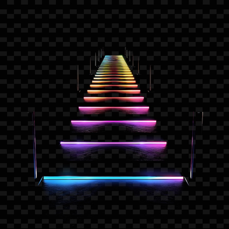 PSD a christmas tree with lights on it and a pyramid on the bottom