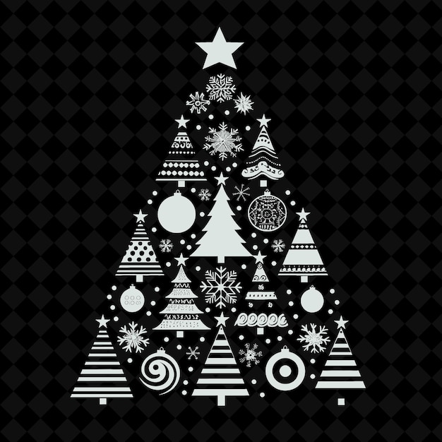 PSD a christmas tree with a star on the top of it