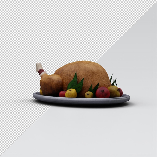 Christmas turkey with apples