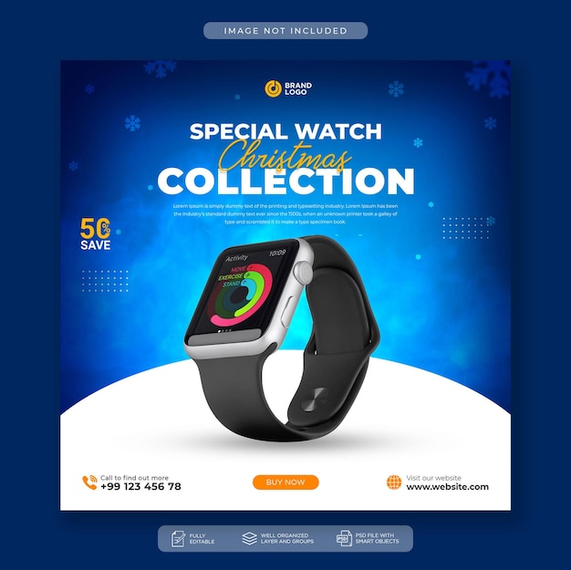 christmas watch sale social media Instagram post template