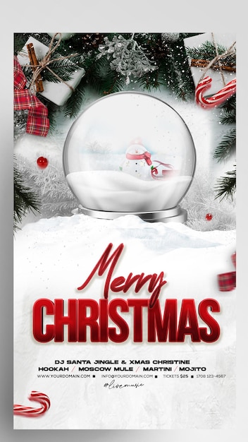 PSD christmas white event story template