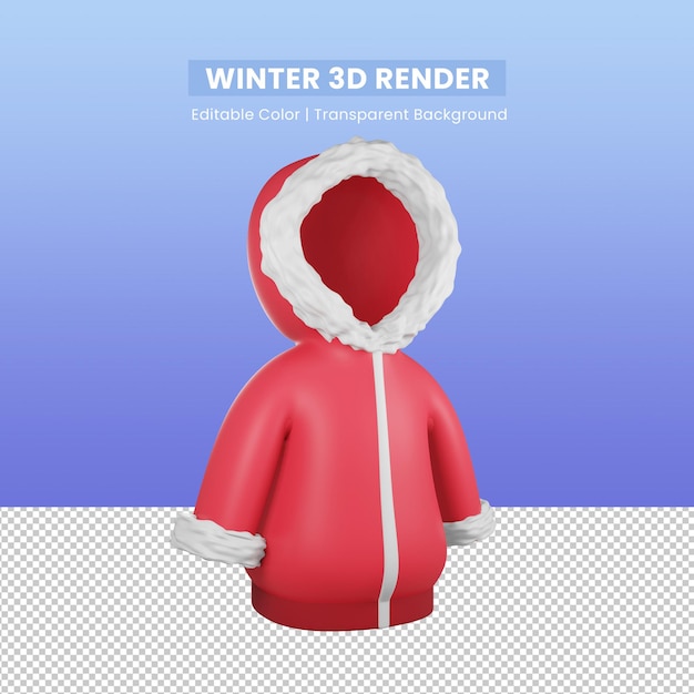 PSD christmas winter 3d rendered of jacket