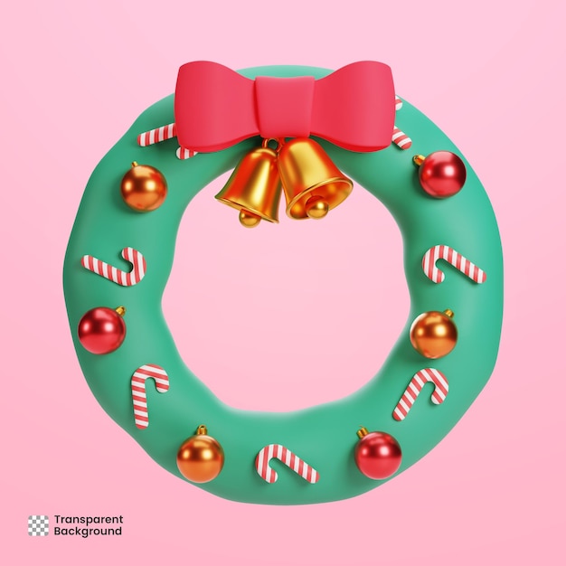 PSD christmas wreath 3d illustration