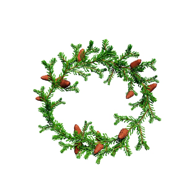 PSD christmas wreath 3d illustration