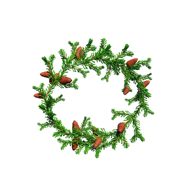 Christmas wreath 3d illustration