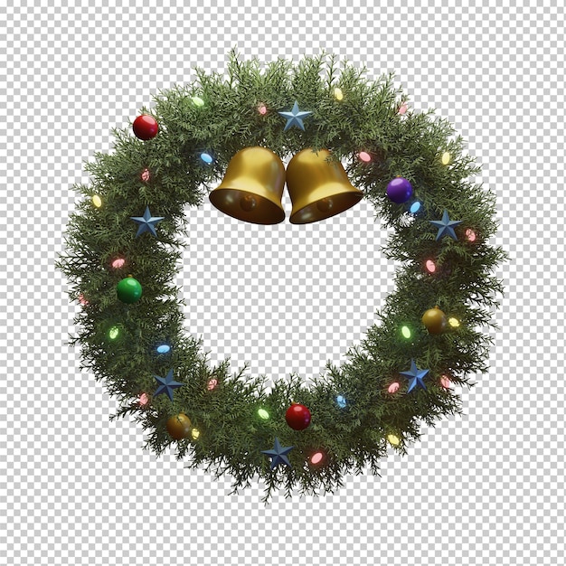 PSD christmas wreath 3d render