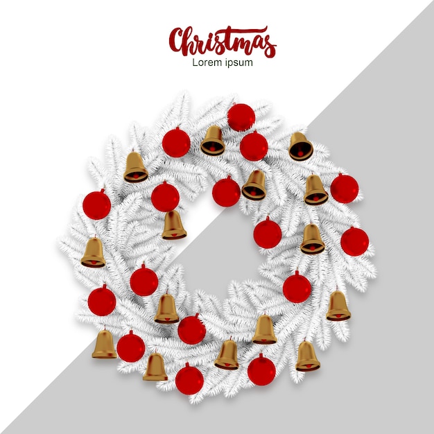 Christmas wreath 3d rendering isolated