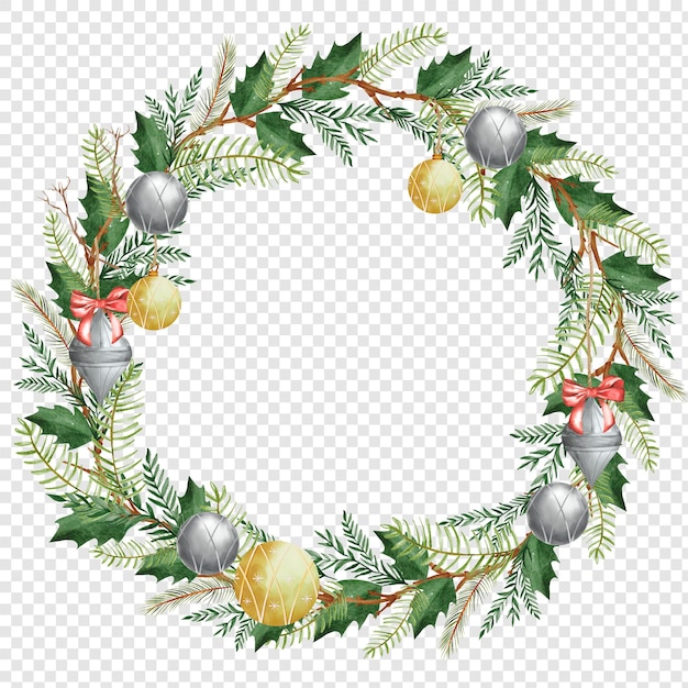 PSD christmas wreath clipart illustration