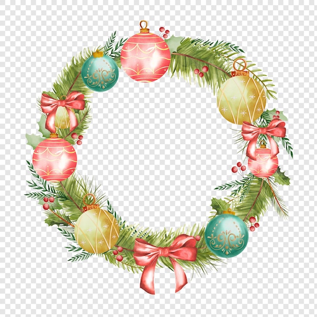 Christmas wreath clipart illustration