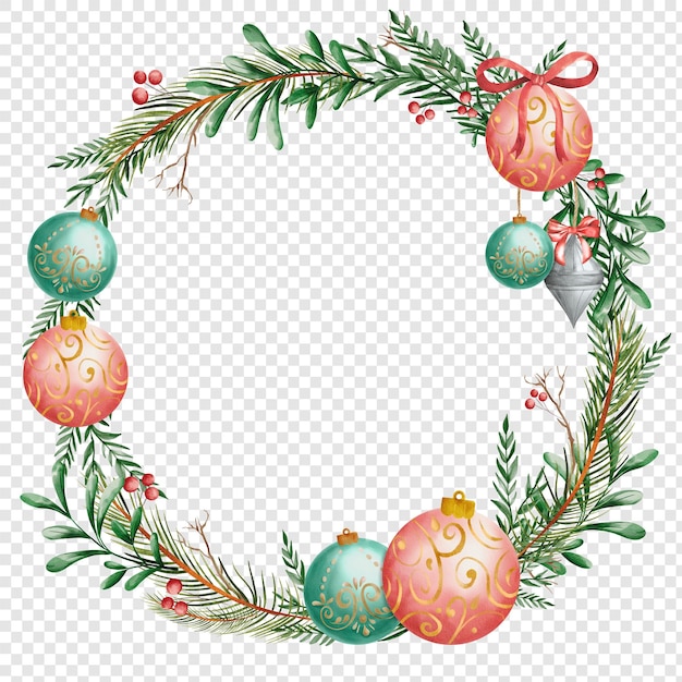 PSD christmas wreath clipart illustration