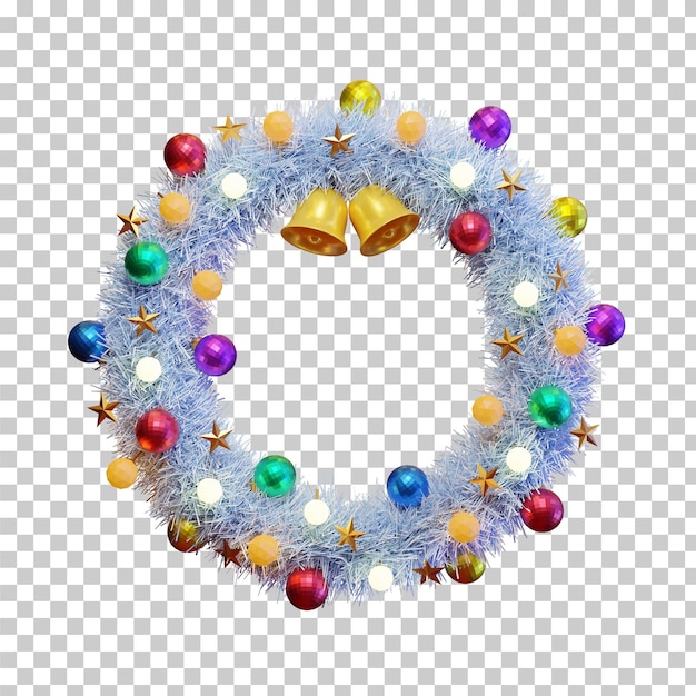 PSD christmas wreath isolated. 3d rendering