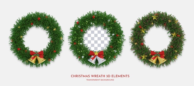 PSD christmas wreath isolated 3d style render