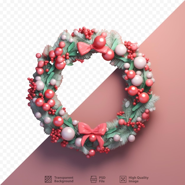 Christmas wreath on transparent background