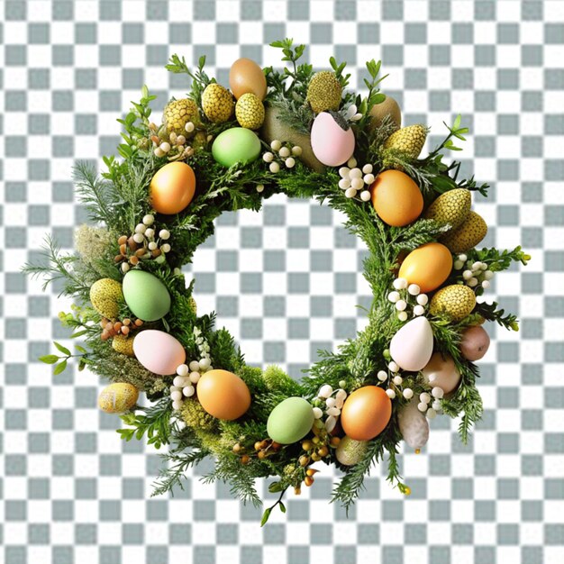 Christmas wreath on transparent backgroundclipping path