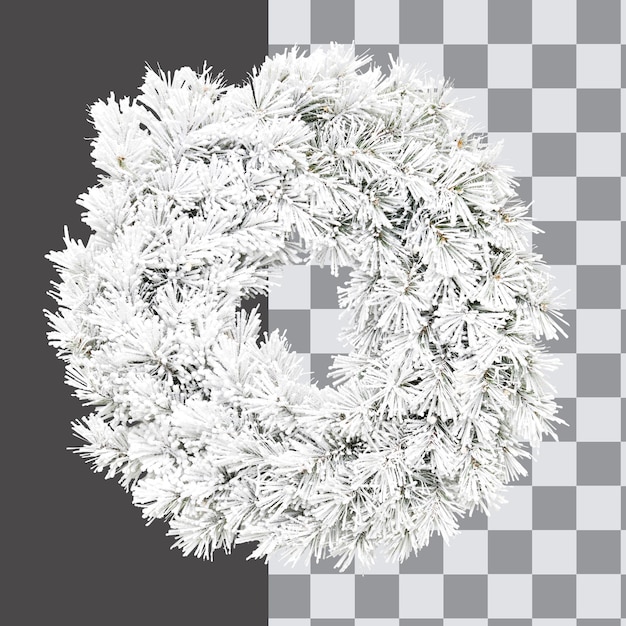 A christmas wreath with white snowflakes on it