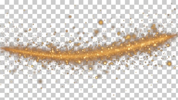 Christmas yellow shiny gold dust particles on transparent background