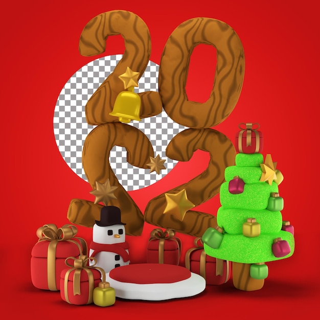 Natale con podio 2022 rendering 3d