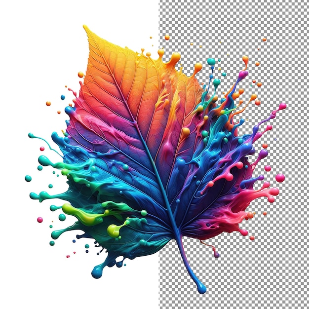 PSD chromafoliage geïsoleerd splashy blad