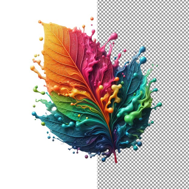 PSD chromafoliage geïsoleerd splashy blad