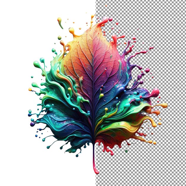 PSD chromafoliage geïsoleerd splashy blad