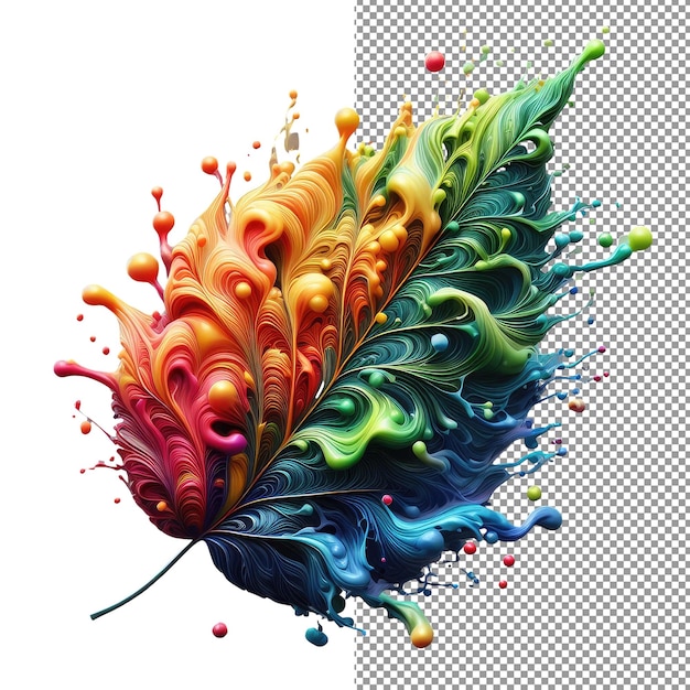 PSD chromafoliage geïsoleerd splashy blad