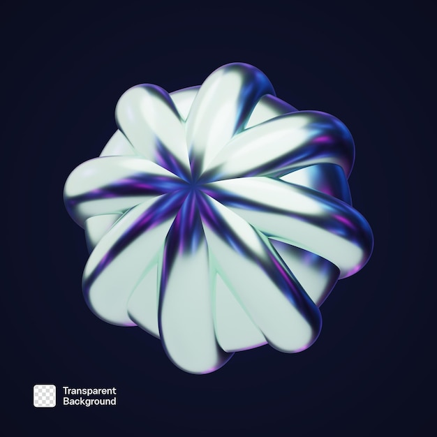 Chromatic 3D Abstract Shape PNG Template