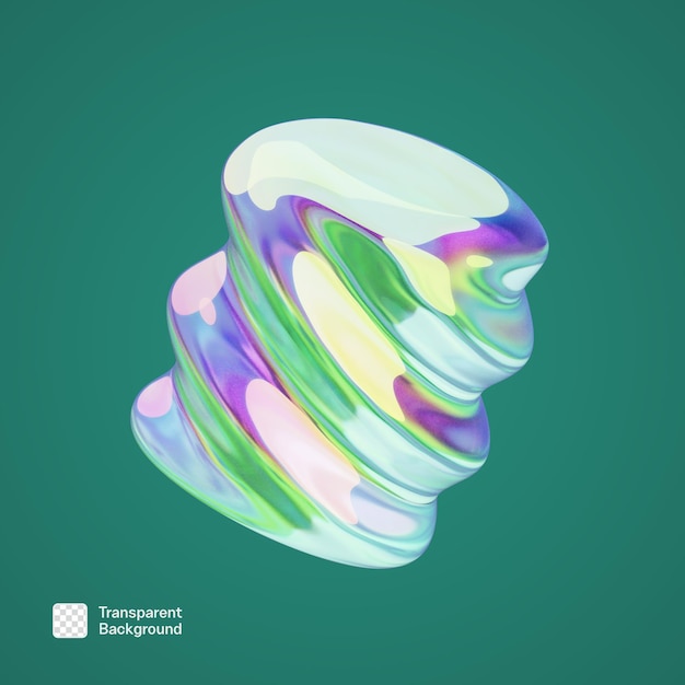 chrome 3d abstract shape png template