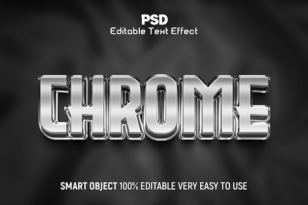 Chrome 3D bewerkbare teksteffectstijl