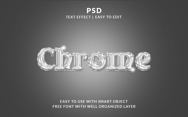 クローム 3D 編集 フォトショップ テキスト エフェクト スタイル PSD