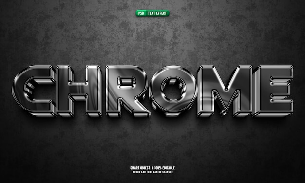 Chrome 3D redigerbar teksteffekt
