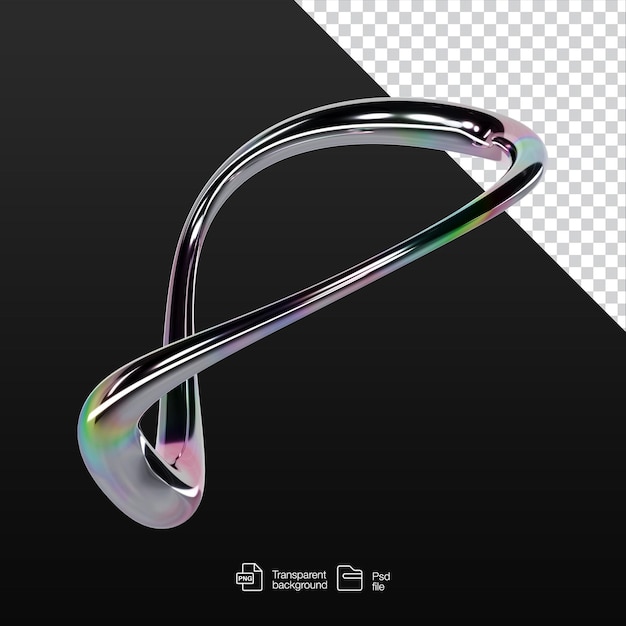 PSD chrome abstract elements in transparent psd file