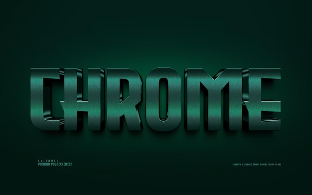 Chrome bewerkbaar premium psd-teksteffect