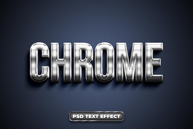 Chrome bewerkbaar teksteffect