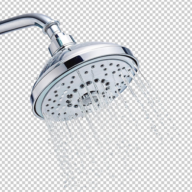 PSD chrome douchekop met waterstroom