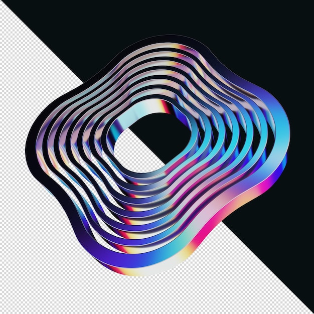 chrome effect 3d element for print or web
