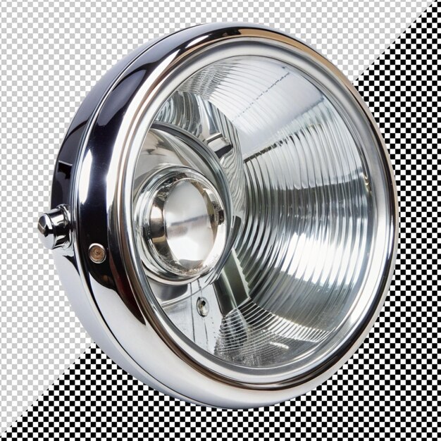 PSD chrome headlight on transparent background