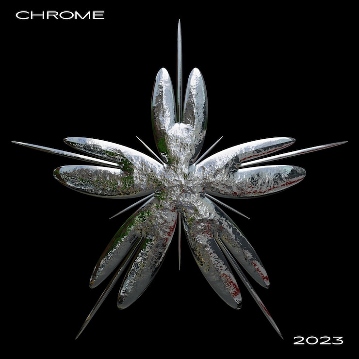 PSD chrome-iconen en sterren met cool metallic effect