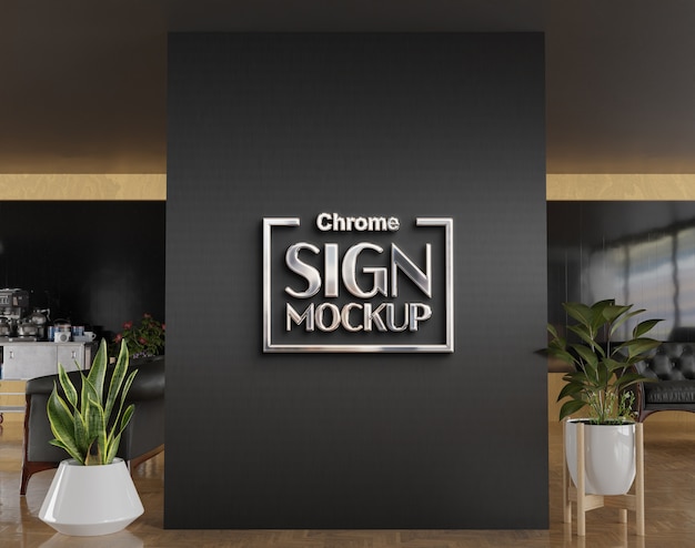 Chrome logo effect mockup