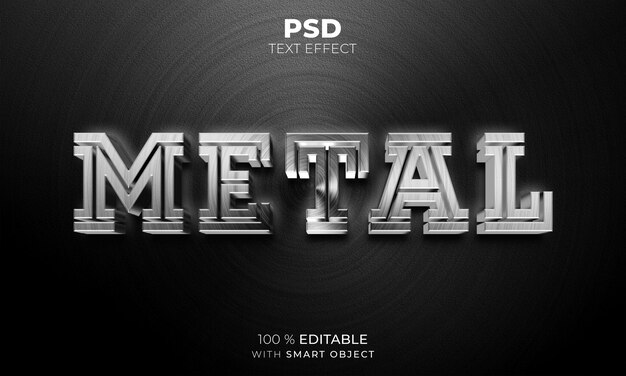 Chrome Metal 3d 편집 가능한 텍스트 효과