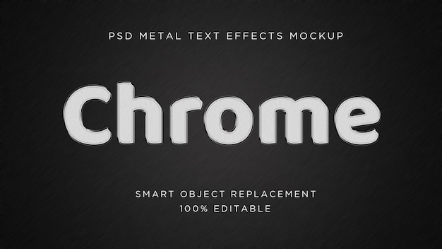 Chrome metal 3d text effect