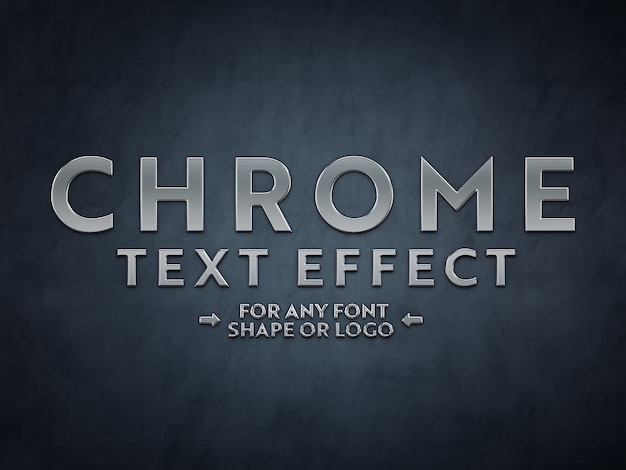 Chrome metal scuplted text effect макет