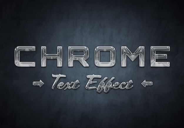 Chrome metal text effect template