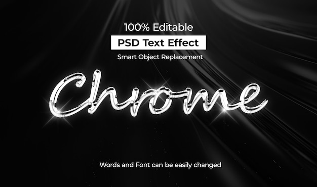 PSD effetto testo psd chrome