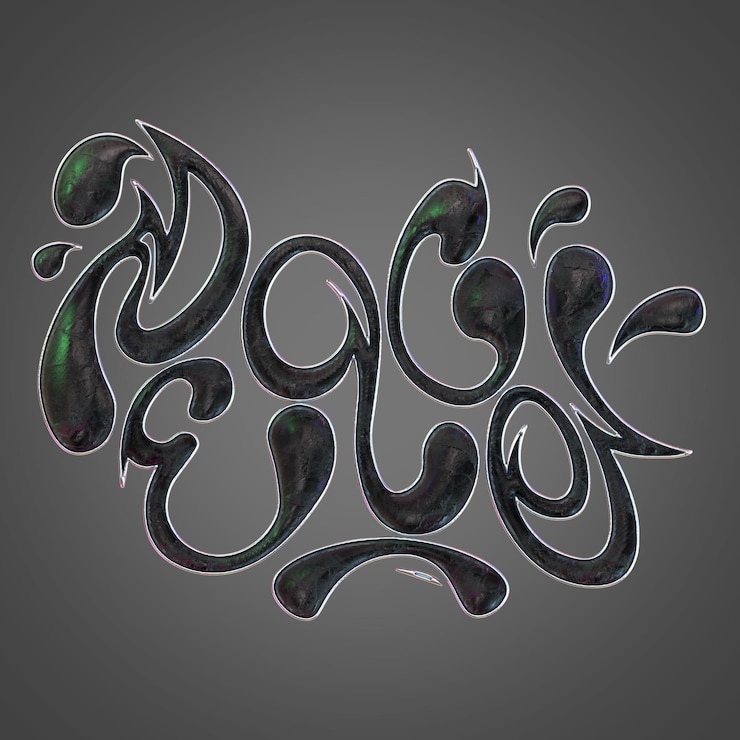 PSD chrome rendering 3d