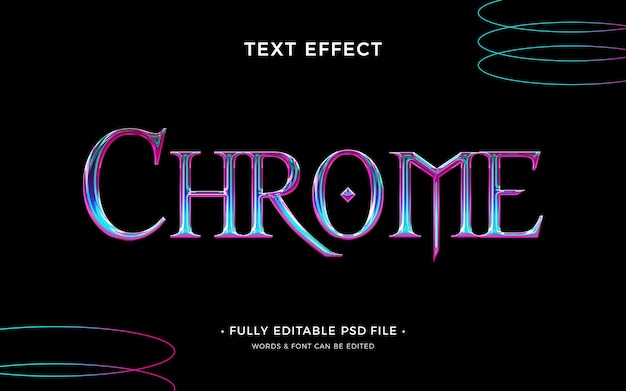 PSD chrome text effect