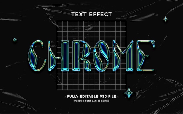 PSD chrome  text effect