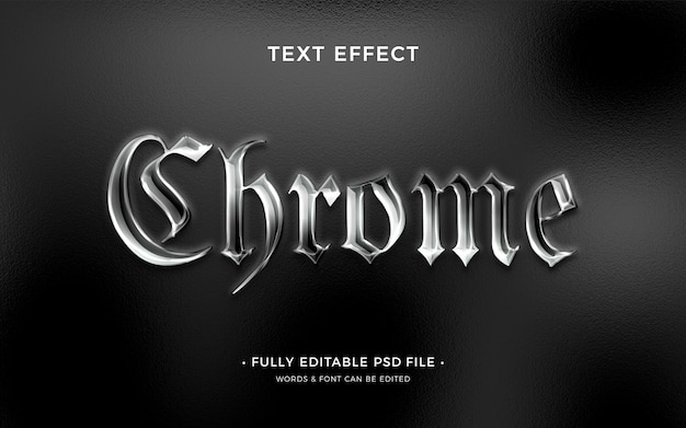 PSD chrome  text effect