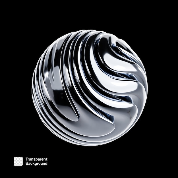 Chrome Y2K 3D абстрактная форма PNG шаблон